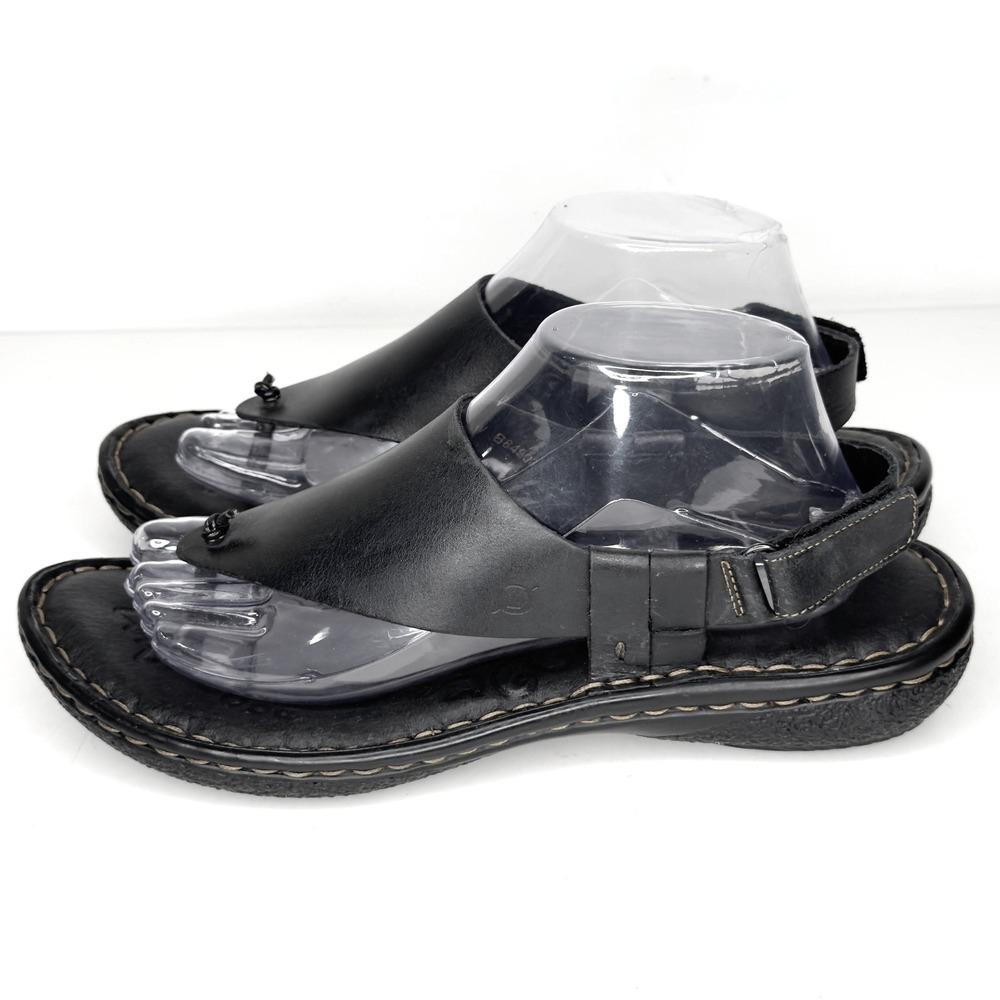 Born Black Leather Sandals